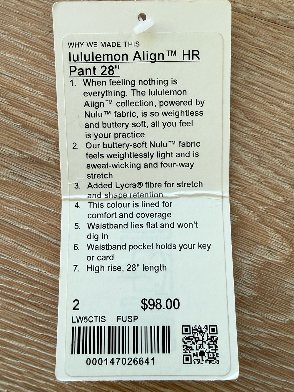 lululemon athletica Light Pink Leggings size 2 - Picture 3 of 3